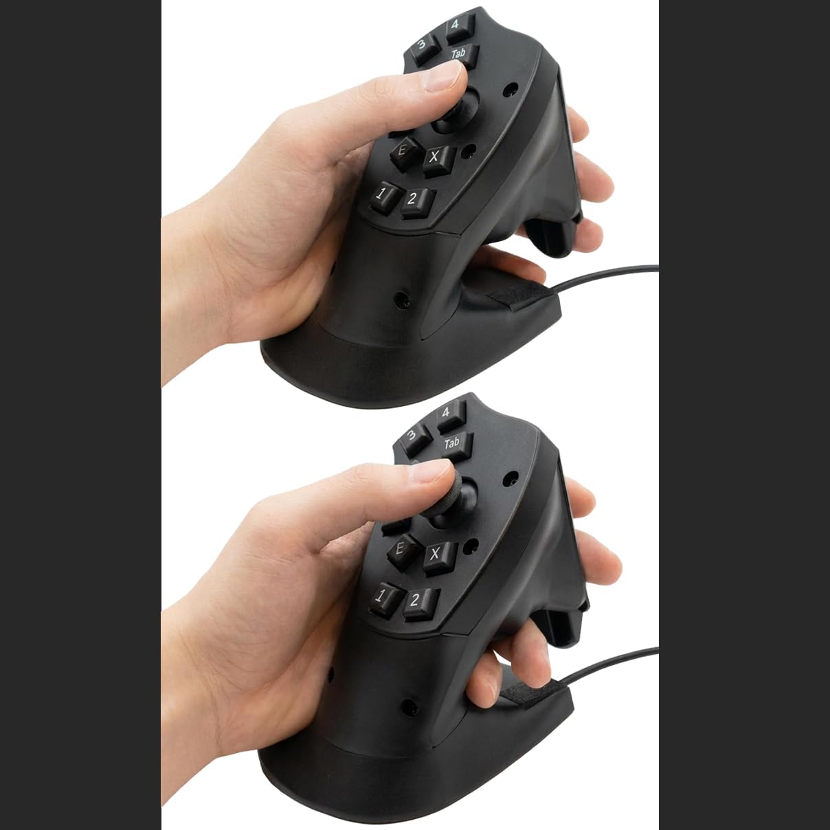 手を添えたマウサーパッドV2の大きさと操作位置